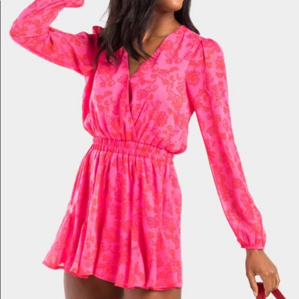 Never worn! Pink chiffon romper